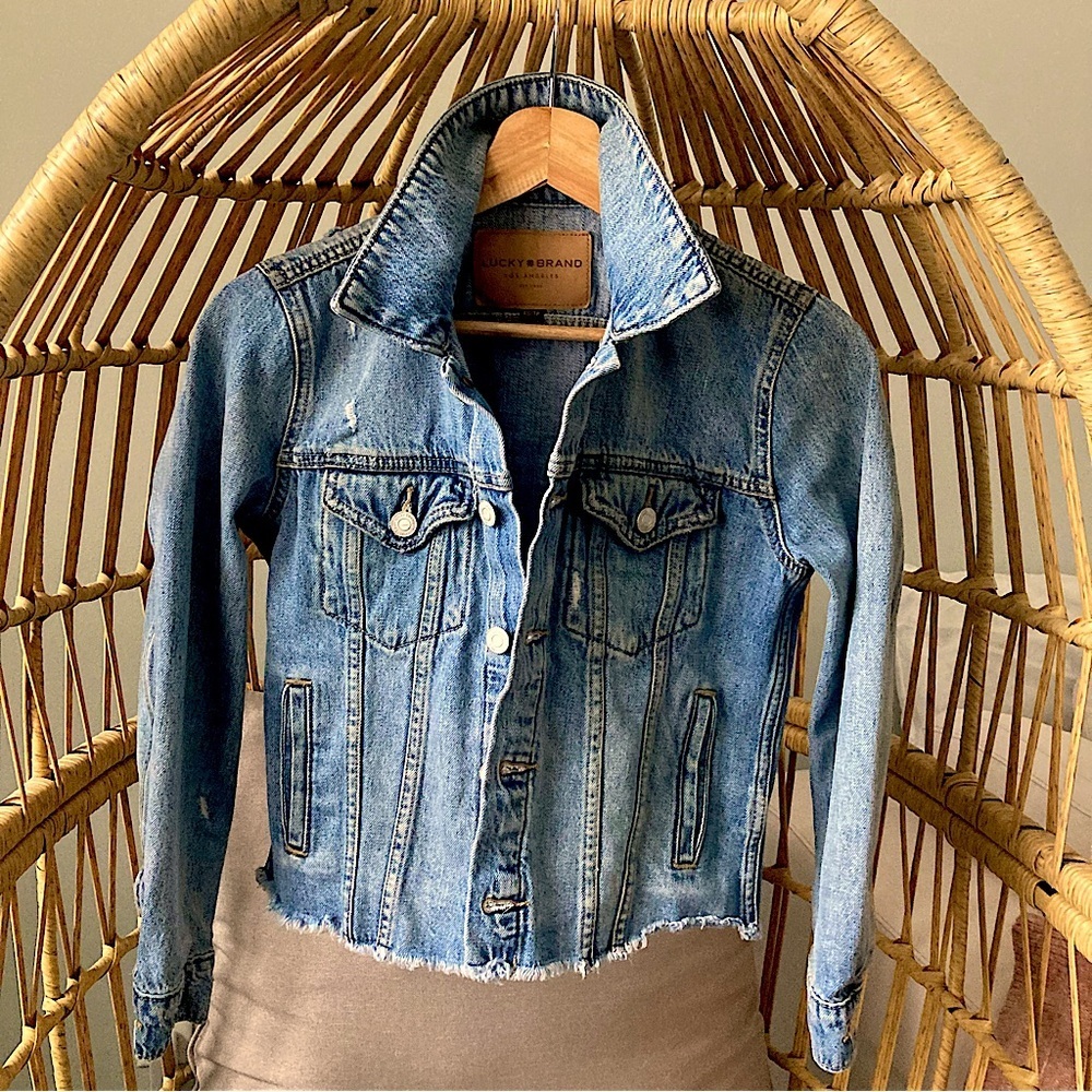 Lucky Brand Tomboy trucker denim jean jacket coat iconic American aesthetic must - Picture 2 of 6